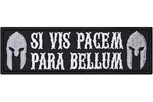 EXPRESS-STICKEREI Gladiator SI VIS Pacem Sew on Patch - Iron on Patches Morale Patches for Military, Police, UN Peacekeeping, Fighters, Boxers - Wildly Popular Applique for Jackets, Jeans, Hats | 95x30 mm
