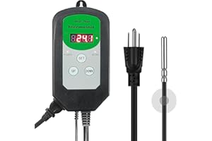 HYDGOOHO Digital Heat Mat Thermostat Temperature Controller (EMC Certified) for Seed Germination, Reptiles and Brewing Breeding Incubation Greenhouse, 42 °F to 108 °F/ 5 ℃ to 40 ℃, 1000W