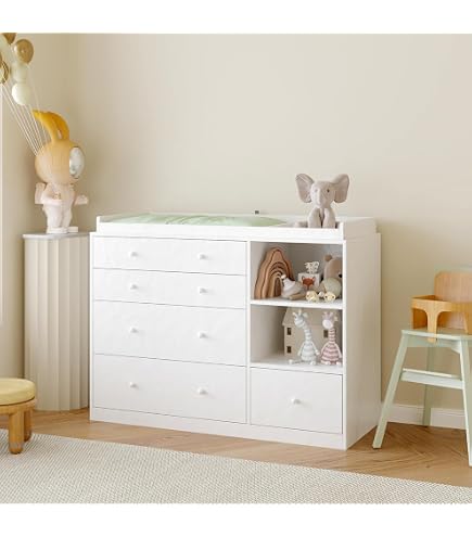 Pinolino Wickelkommode Fagus breit, moderne, breite Wickelkommode,  Wickelflche 85 x 75 cm, Wickelhhe 92 cm, Wickelaufsatz abnehmbar, Buche,  gelt (Art.-Nr. 13 21 57 B) : Amazon.de: Baby