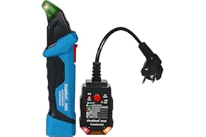 PeakTech, 3432 Localizador de fusibles, localizador de circuitos, comprobador de tensión sin contacto con comprobador de tomas de corriente para 230V Schuko, NCV comprobador de fases