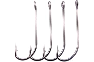 SHADDOCK 50pcs Anzuelos de Pesca de Agua Salada de Acero Inoxidable 34007 Ganchos Forjado Extra Fuerte para Pesca de Agua Salada Pesca de Carpa