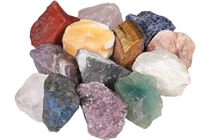 Amogeeli 460 g Multi Naturel Pierre de Roche Brutes Irrégulière Cristal Minérale Spécimen de Collection de Guérison pour Décoration, Wicca Reiki et Artisanat, Multicolore