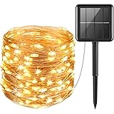 Criacr Solar Garden Lights, 100 LED 10m Solar String Lights, Copper Wire Solar Fairy Lights with 2 Modes, Waterproof Solar Li