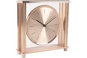 London Clock Square Gold Large Mantel Clock, 20 x 20 x 6cm