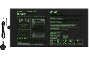 HBN Durable Seedling Heat Mat,Waterproof Hydroponic Heating Pad,Seedling Heating Pad for Winter Indoor Seedling Germination and Greenhouse(10"x 20",1pc)