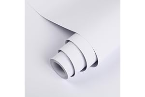 Hode Vinilo Adhesivo Muebles Blanco 40x300cm, Papel Adhesivo para Muebles Mate, Papel Pintado Autoadhesivo para Paredes, Armarios, Bricolaje Vinilos Decorativos Impermeable