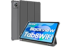‎BLACKVIEW Schutzhülle kompatibel mit Blackview Tab 70 WiFi 10,1 Zoll, ultradünn, PU-Leder, mit Standfunktion, Grau