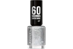 Rimmel 60 Seconds Glitter Nail Polish, 833 Extra, 8 ml