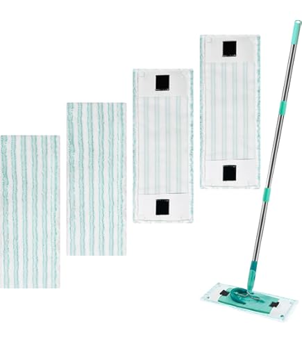 Lot De 4 Serpillères Microfibre Pour Balai Leifheit Clean Twist M Ergo - 38x16 Cm, Très Absorbantes - Rechange Lavable Machine