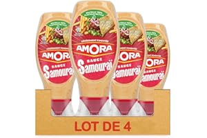 Amora Sauce Samouraï - Légèrement Pimentée - Lot de 4 bouteilles de 435g