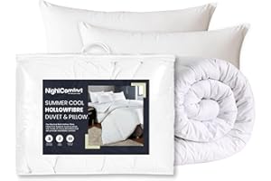 NIGHT COMFORT NightComfort Super Soft Touch Microfibre Cover Anti-Allergy Hollowfibre 16.5 TOG Winter Warm Double Duvet and Pillow Pair