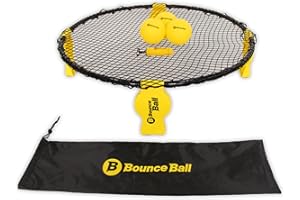 ‎L.A. SPORTS L.A. Sports Bounce Ball Deluxe Set | Roundnet Spiel mit rundnetz, 3 spielbällen, Tragetasche & ballpumpe | Outdoor Sport für Kinder & Erwachsene | perfekt für Garten, Strand & Park