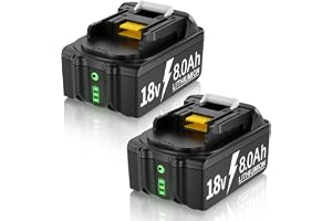2 x batteri för Makita 18 V 8,0 Ah Li-ion ersättningsbatteri för Makita batteri 18 V BL1860 BL1850B BL1850 BL1830 BL1860B BL1