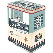 Boîte Métallique Rétro L Dog Biscuits - Nostalgic-Art 3L - Design Vintage Chiens - Stockage Nourriture & Décoration