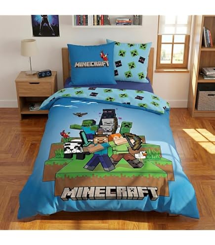 Minecraft Dekbedovertrek Boom - Eenpersoons - 140 x 200 cm - Katoen