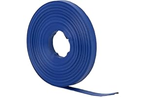 hillvert HI-LFH-4 Flachschlauch 1 1/4" - 50 m 8-24 bar gewebeverstärkt Druckschlauch Bauschlauch Industrieschlauch PVC Flachschlauch Flachwasserschlauch