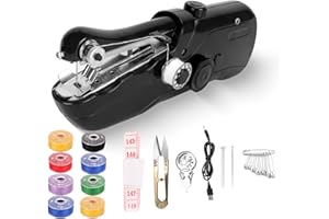 ZIDOLEY Mini machine à coudre Portable, Machine à coudre manuelle pour tissus épais, Machine à coudre pour débutants avec accessoires de couture Petite machine à coudre pour débutants