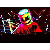DJ Blue Neon Lights Wall Art Photo Picture Print Poster A4