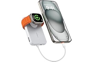 VEGER Bateria Externa Carga Rapida,10000mAh Power Bank,Cable de Conexión Bidireccional Incorporado de iPhone a Type C,Bateria Portatil para iPhone,Apple Watch,Smartphones Type C,Samsung,iPad,etc