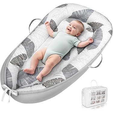 Bebamour Baby Nest Pod Pasgeboren Opvouwbare reisbedje voor 0-36 maanden draagbare bassinet voor bed Bionic Baby Snuggle Nest Bed Baby wieg/Nest/ Ligstoel/Bassinet/Slaappod (wit