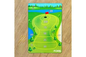 FORB FORZA Chip and Stick Golf Game | Indoor and Outdoor Chipping Mat - Golfing Fun for All the Family [3 Sizes]