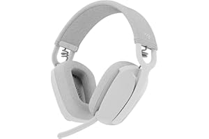 ‎LOGITECH Logitech Zone Vibe 100 Lekkie bezprzewodowe słuchawki nauszne z mikrofonem z redukcją szumów, Zestaw słuchawkowy Bluetooth, dla Teams, Google Meet, Zoom i Mac/PC - Biały
