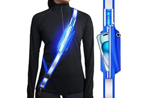 Ylzzrs Reflective Sash Gear for Walking at Night,LED Reflective Belt Safety Lights for Walkers,Lights for Night Dog Walking,High Visibility Type-C Rechargeable With Phone Holder for Men Women Kids