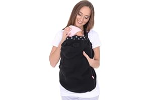 MijaCulture Housse Polaire pour Prte-Bébé avec Polaire, Housse de Protection, Enfant Housse de Capuche Manteaude protection 4023 (noir/points)