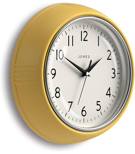 Jones Clocks® Frieze wandklok | Kleine elegante klassieke ronde klok | 23cm | Crème | Mooi ontwerp ideaal voor de keuken, woonkamer, slaapkamer, grote of kleine ruimtes