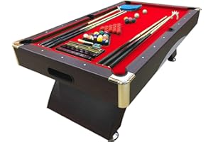 GRAFICA MA.RO S.R.L. GRAFICA MA.RO SRL Billard AMERICAIN 7ft Mesure 188 cm x 96 cm Modele Napoleone Full Optional Rouge Neuf Table de Pool Snooker Table de Billard Meuble Salon