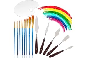 AMZMUKAUP 15 Stück Malpinsel Palettenmesser Set, Malmesser Malspachtel Künstler Set Öl Malen Spachteln, Malerei Messer, Palettenmesser Ölmalerei für Acrylfarben Ölfarben Leinwand