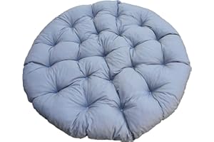 JACKKISSEN Papasansessel Kissen, Polster Bodenkissen für Schwenksessel, Rund Papasan Sessel, Polyrattan Sessel - Durchmesser 110 cm und Kissenstärke 10-12cm (Grau)