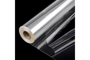 POPGIFTU Rouleau de Papier Transparent Emballage (86 cm x 45 m) – 3 mil épais Emballage Cellophane, Grand Rouleau de Papier Cadeau Transparent pour Fleuristes, Paniers Cadeaux et Bonbons