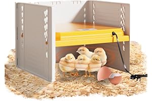 Domigard Wärmeplatte für Küken (10-65°C) - Höhenverstellbarer Brooder mit Konstanttemperatur, Energieeffizient für Hühnerställe, Hühner, Puten & Wachteln (Gelb)