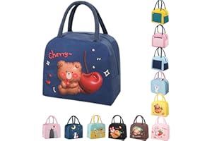 WYSUMMER Borsa termica per il pranzo, da donna, in cartone, isolata, impermeabile, organizer per il pranzo, per bambini e studenti, viaggi, picnic, scuola (Ciliegia marina)