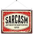 Kruzroyal MP139 Sarcasm: Just one of the many services i offer Sarcastic Funny Novelty Retro Vintage Metal Wall Sign Plaque 20cm x 15cm - Office Signs & Plaques, Funny Gift for Men and Women