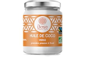 Huile de Coco BIO Vierge 500ml | 1ère pression à froid | BIO & Équitable | Huile de coco pour Cheveux, Soin de Beauté | Curry, Cuisine Asiatique & Cosmétique | Origine Sri-Lanka | BASE ORGANIC FOOD