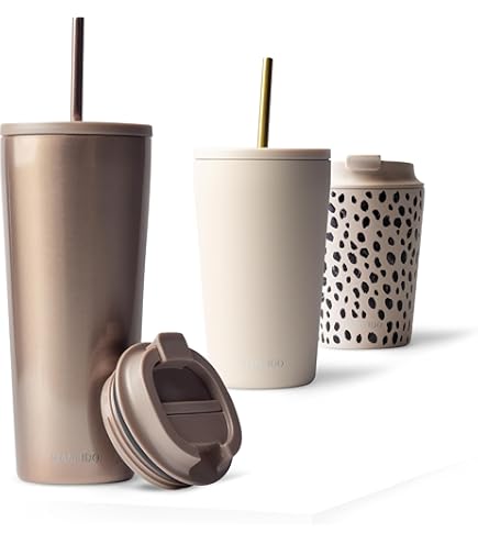 Tasse Isolation Vide Tasse Voyage Autsel 1200ml - Isotherme Acier Inoxydable - Anti-fuite - Paille Incluse Gobelet Paille étanche