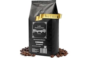 Caffè in Grani 1kg - Miscela 100% Robusta da India Vietnam Indonesia - Chicchi Interi per Moka ed Espresso - Gusto Forte e Tostato con Crema Densa - Made in Italy - CAFFÈ PONTEVECCHIO FIRENZE