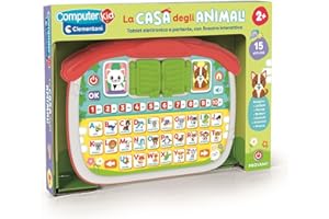 Clementoni - Computer Kid La Casa degli Animali, Gioco Educativo Bambini 2-4 Anni, 16 attività, Impara Lettere Numeri Animali Habitat e Musica, con Finestra Interattiva, Lingua Italiana, 16490