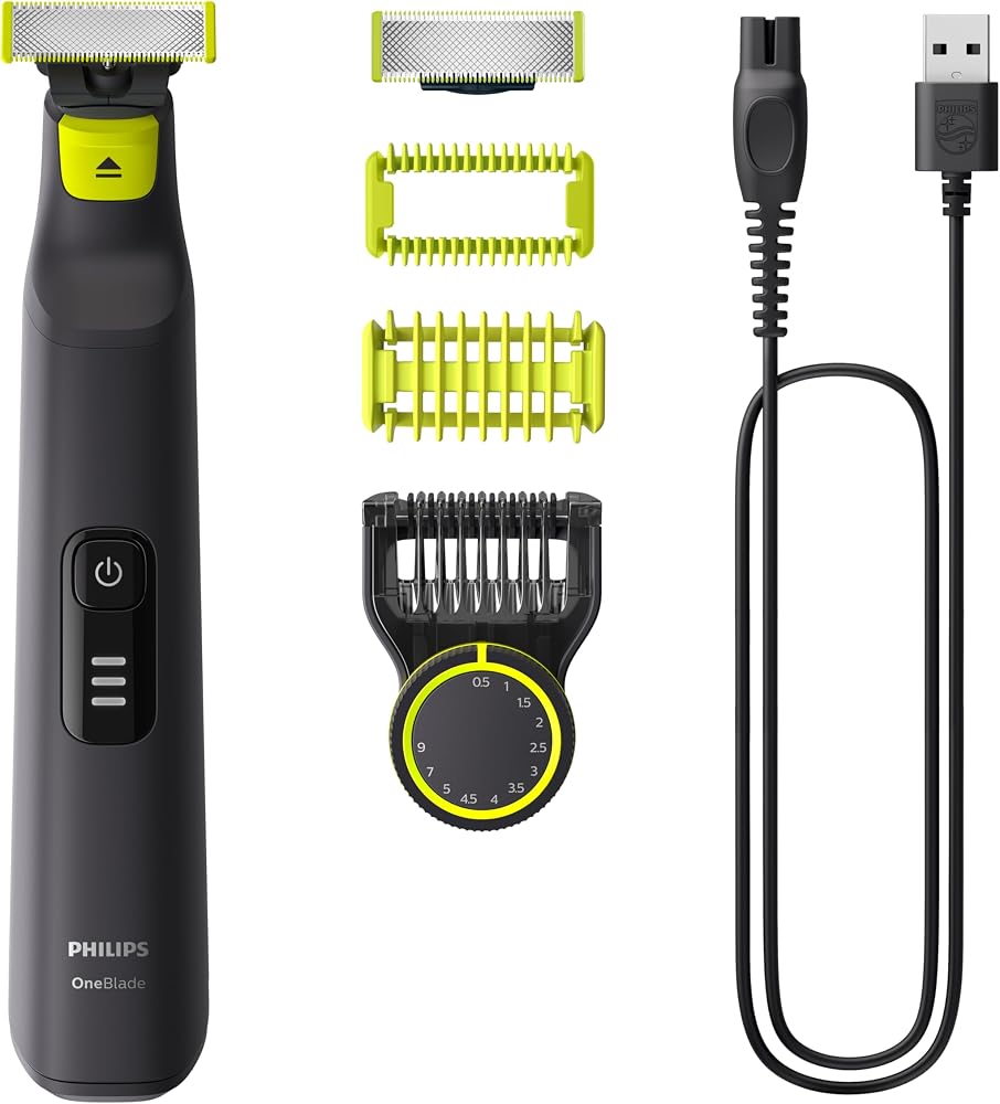 Philips OneBlade Pro Yüz&Vücut Tıraş Makinesi, Islak&Kuru,12 Uzunluk Ayarı, 1 Yedek Bıçak,QP6542/10