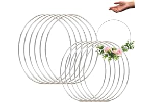 Butyeak Aros Grandes Metal Flores,Creative Anillos de Metal para Manualidades,Aro Atrapasueños,12 Piezas (15/20 cm) Floral Hoop,Aros Macramé,2 Tamaños,para Corona de Boda y Bricolaje Atrapasueños