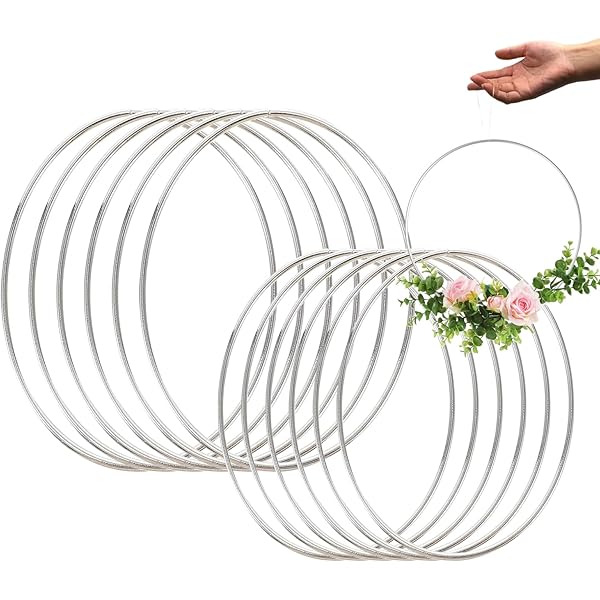 Cerchi Floreali Metallici Con Base Acrilica - 10 Pezzi Per Centrotavola - Foto 7
