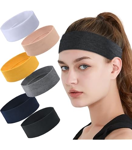 Fasce Elastiche Per Capelli Uomo – Confezione Da 6, Colori Mix (Rosa, Viola, Blu, Bianco, Rosso), Per Sport E Palestra - 5