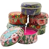 Orret Home 6-Piece Colorful and Scented Candle Set with Metal Box &ndash; Long-Lasting Decorative Candles with Different Colors and Fragrances, Relaxation