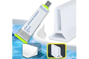 IKHAI Barrera de Agua Ducha [1-2 Metros] + Sellador Impermeable - Perfil Silicona Anti Inundaciones Flexible y Autoadhesivo - Junta Mampara Ducha - Goma Borde Plato de Ducha - Vierteaguas Mampara - 1 Metro