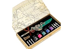 ‎YICMY YICMY Kalligraphie Set, Schreibfeder Kaligraphiestifte Set Vintage Federstift Tinte Set, Feder Kalligraphie Stift für anfänger, Antikes Schreibwaren-Geschenk für Weihnachten, Valentinstag