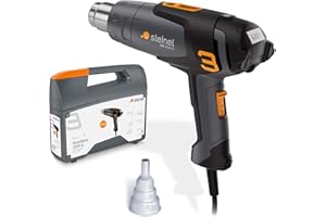 Steinel set de pistola de aire caliente con cable HM 2020 E, boquilla reductora incluida, pistola de calor de 2200 W, pantalla LCD, temperatura 80°-630°C