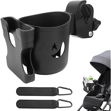 Porte-gobelet universel pour poussette avec support pour téléphone, porte-gobelet pour vélo, organisateur 2 en 1 pour gobelets, téléphone et boissons pour accessoires de poussette, vélo, fauteuil Porte-gobelet universel pour poussette avec support pour téléphone, porte-gobelet pour vélo, organisateur 2 en 1 pour gobelets, téléphone et boissons pour accessoires de poussette, vélo, fauteuil