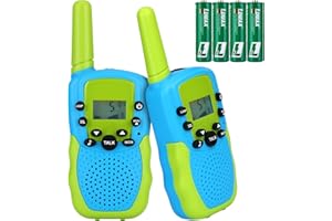 NK Walkie-Talkie dla Dzieci w wieku 4, 5, 6, 7, 8, 9 lat (baterie w zestawie) - Długi dystans 3 km, Wyświetlacz LED, 22 kanały, Zabawka dla dzieci z latarką, Prezent na Boże Narodzenie, urodziny,